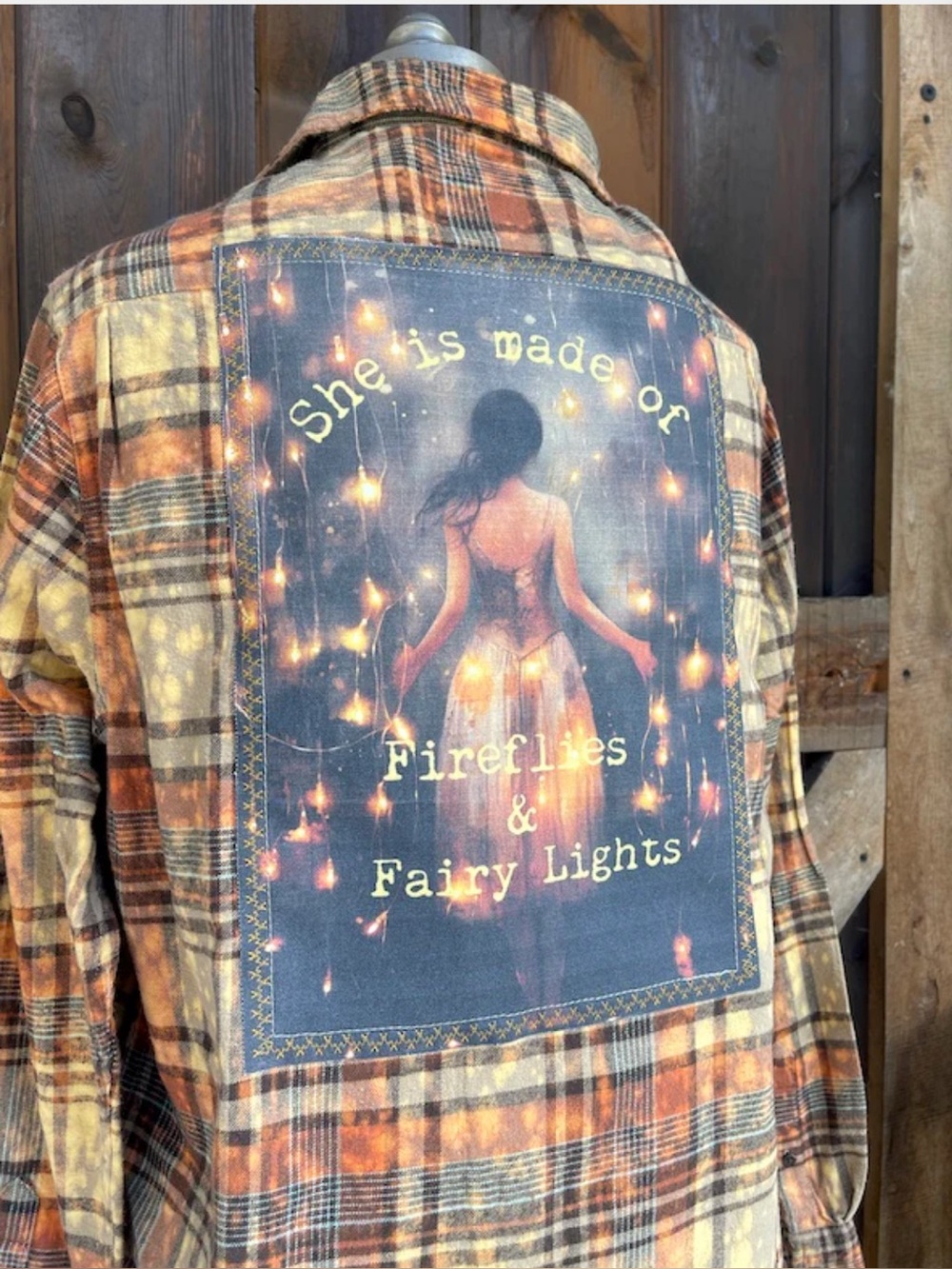 Angry Minnow Flannel Firefly’s and Fairies Shirt Plaid Cotton Flannel Unisex